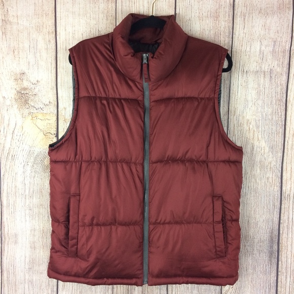 Old Navy Other - Old Navy Maroon Full Front Zip Puffer Vest Sz M